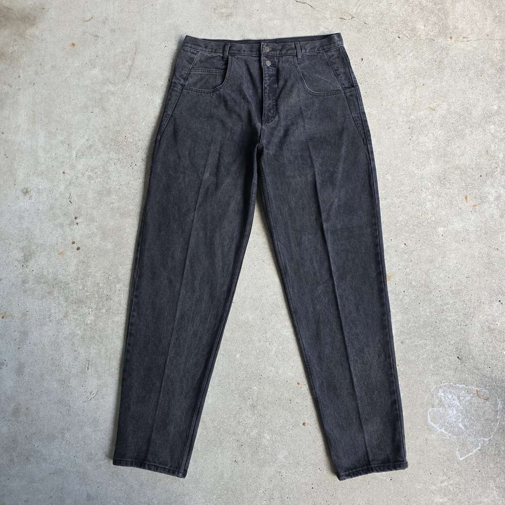 Vintage GUESS Pascal 075 Jeans Sz 40 Black USA High Waisted Tapered 90s Baggy - Picture 3 of 11